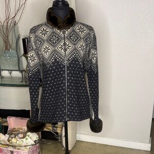 Lauren Ralph Lauren Black and Cream Cardigan